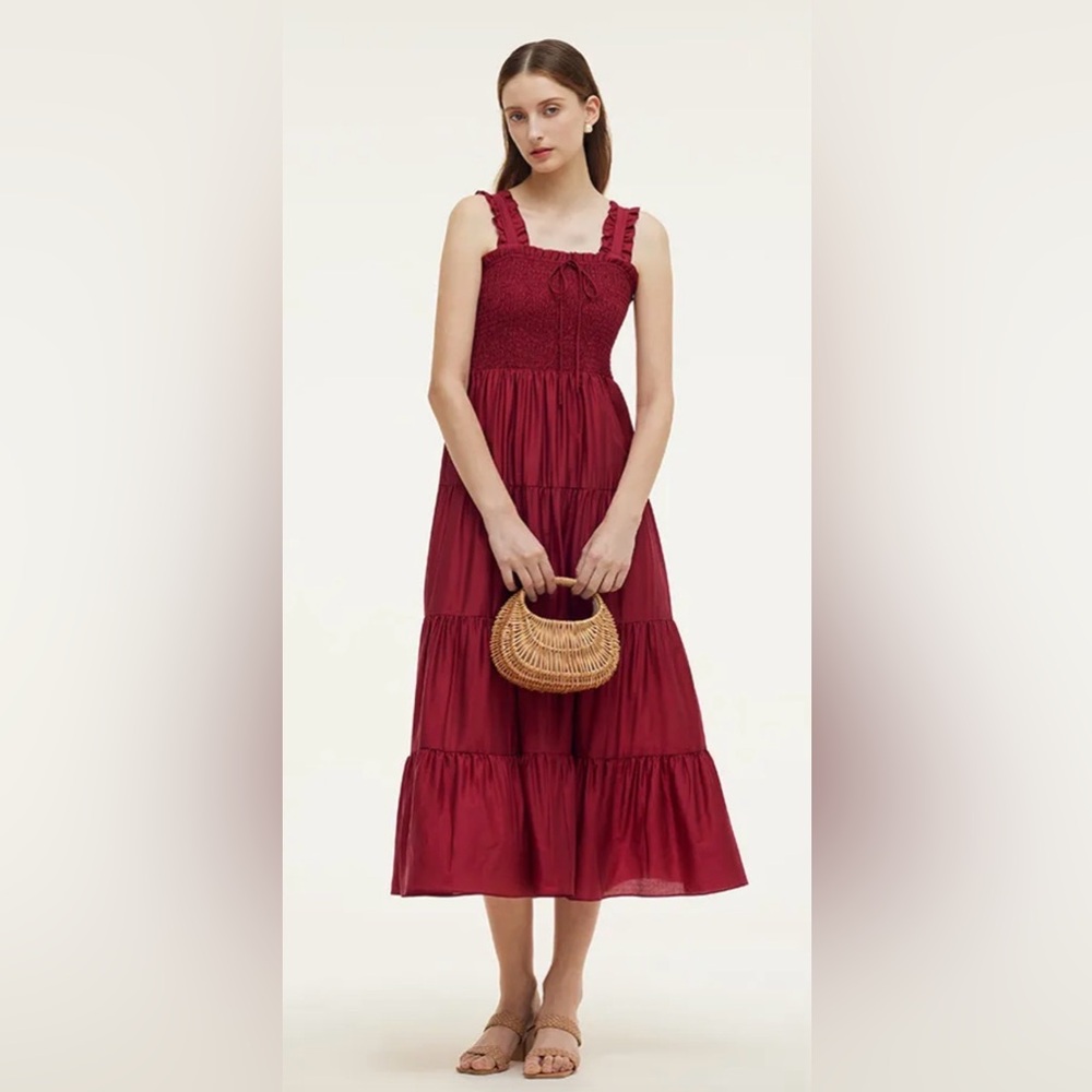 Goelia Since 1995 Tencel Ruffle Strap Women MIDI  Dress Size XXS US-0 NWT $159